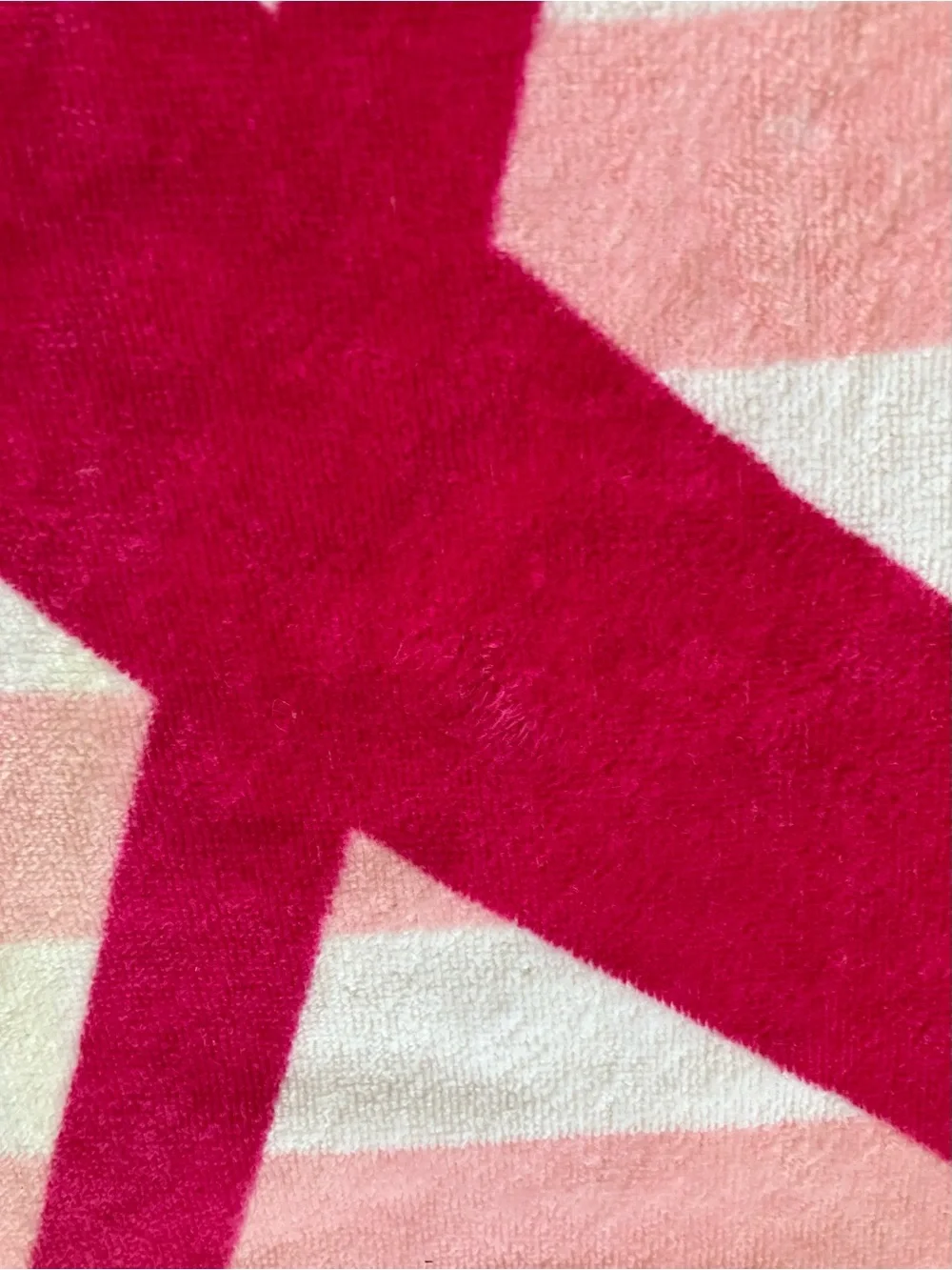 Victoria's Secret Beach Towel VS Logo Pink White Striped 100% Cotton